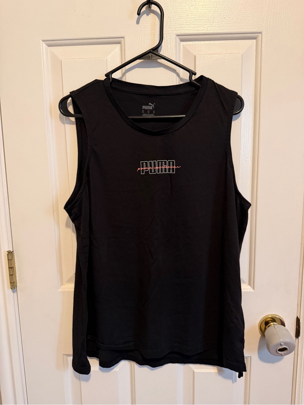 Puma Black Muscle Tank with Subtle Logo